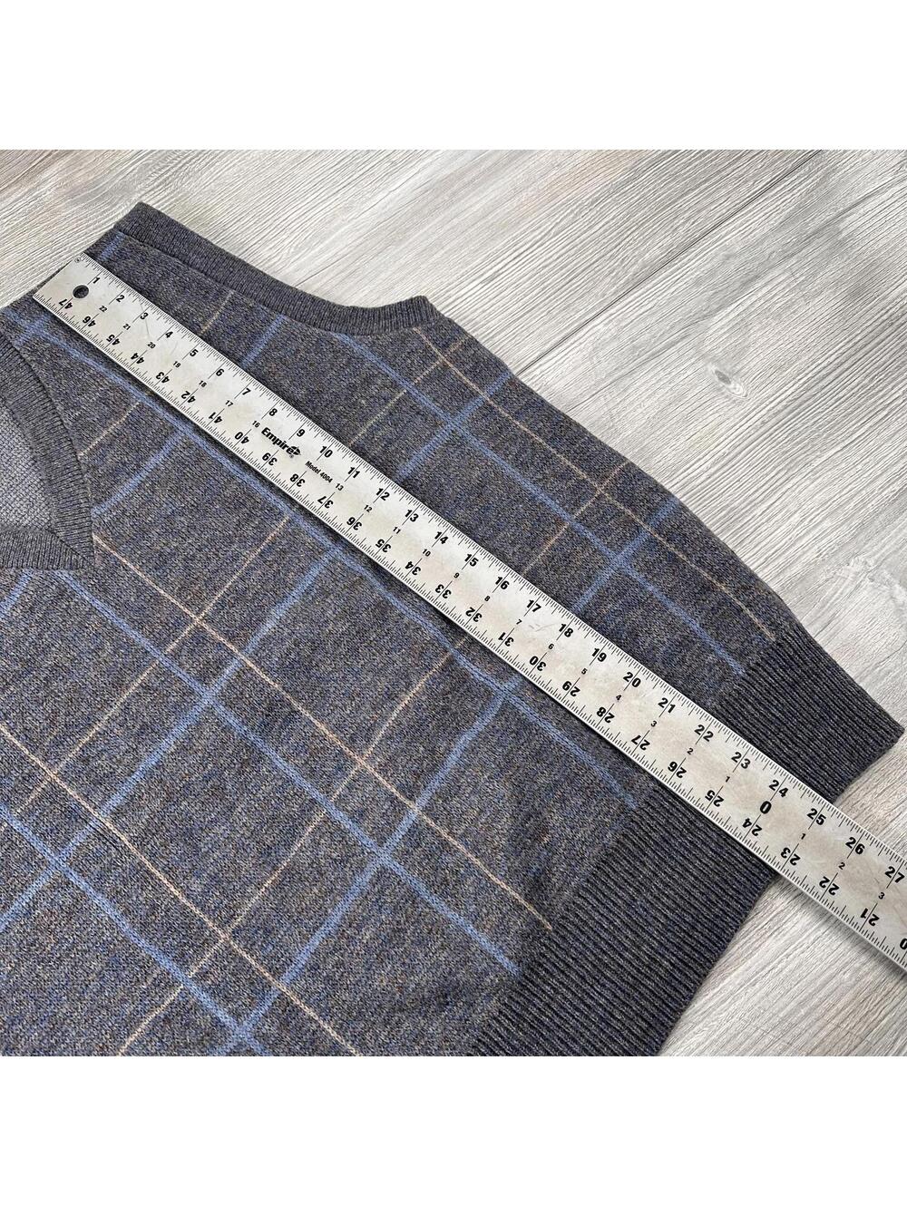 VTG Jantzen Sweater Vest Mens XL Navy/Gray Striped Golf Knicker Wool Blend USA - Picture 5 of 6